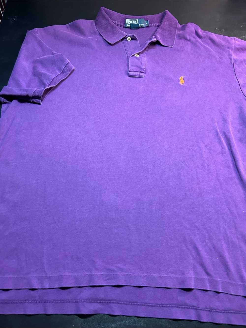 Ralph Lauren Purple Polo with Gold Pony Embroidery